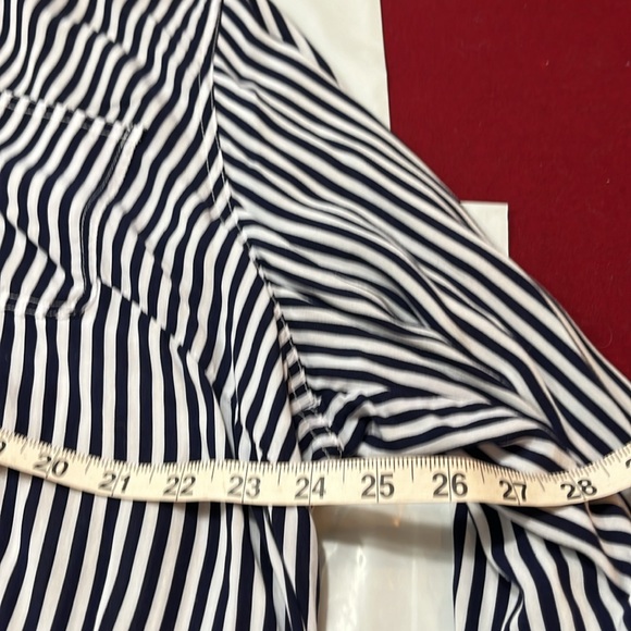 New leaf black vertical striped rayon BLOUSE pink blue floral embroidery 2XL XXL - Picture 8 of 14